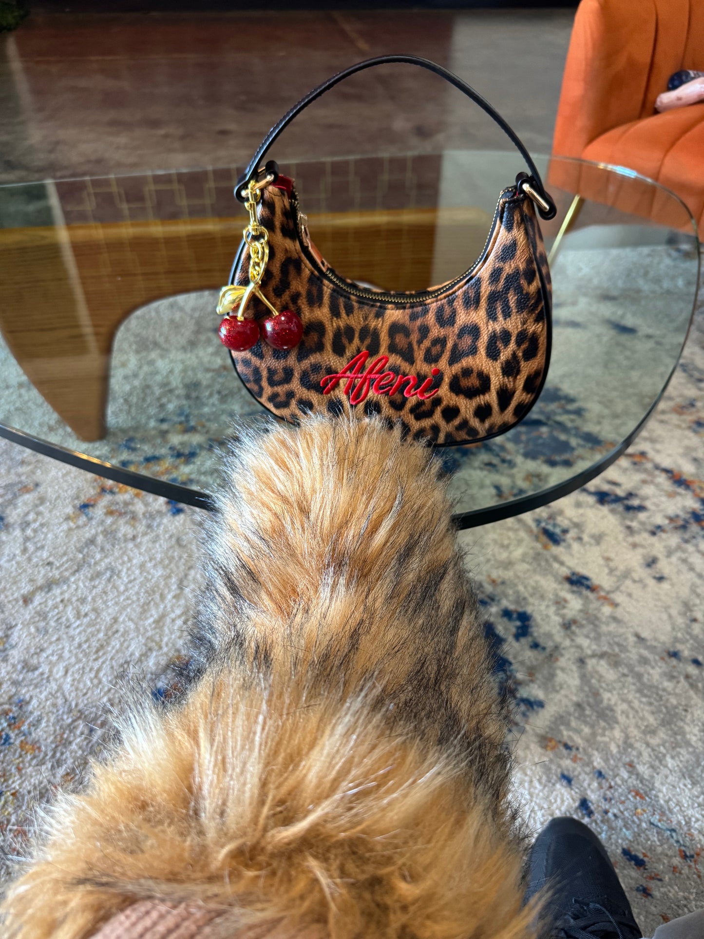 (Pre-Order)AFENI Leopard Cherry🍒Shoulder Bag