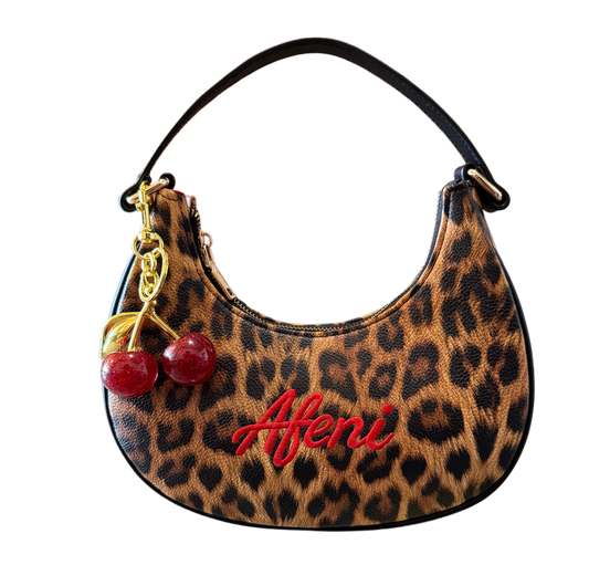 (Pre-Order)AFENI Leopard Cherry🍒Shoulder Bag